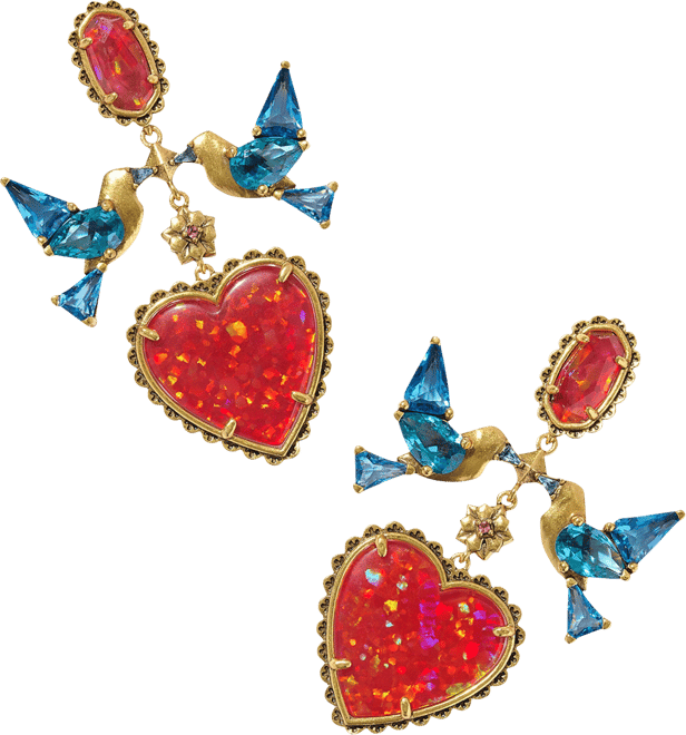 Kendra Scott Gold-Tone Disney Snow White Heart Statement Earrings