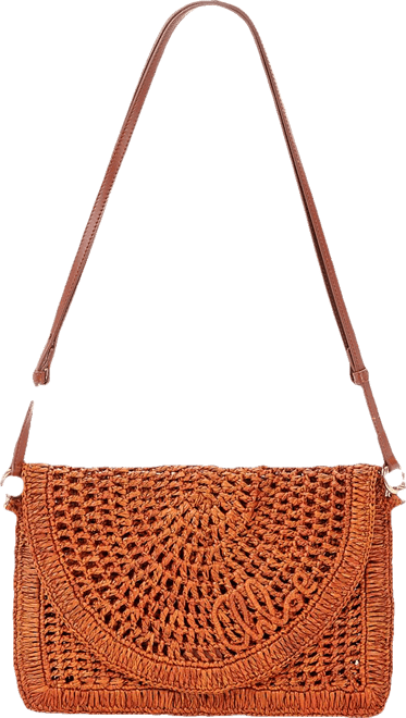 Chloe ラフィア製ストラップ付きSummer Bananaフラットポーチ Chloé Summer Banana Tote Bag In Raffia in Stormy sea | Chloé US