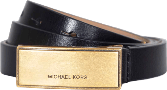 Micheal Kors Women's Plaque Leather Belt