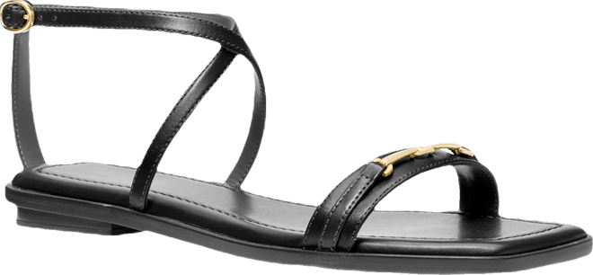 [SALE!!] ★MICHAEL Michael Kors Lena Flat★ サンダル Michael Kors Lena Metallic Crushed Leather Bit Buckle Flat