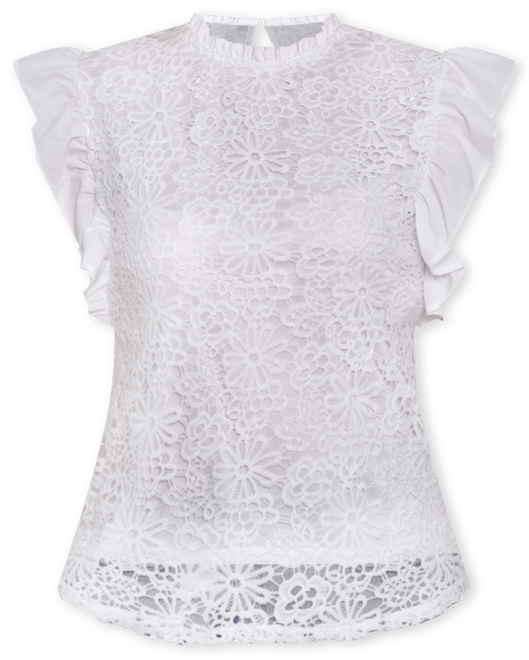 Women's Flutter Sleeve Lace Top