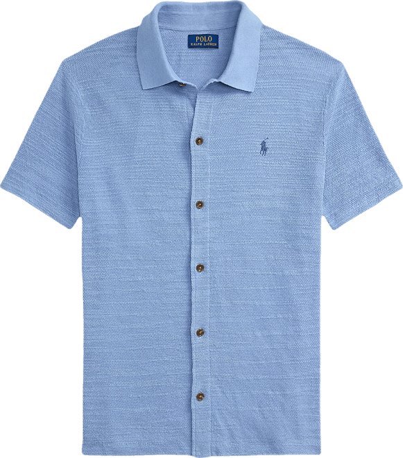 ★★POLO RALPH LAUREN★★ Textured Cotton Linen Shirt Sweate Men's Polo Ralph Lauren Textured Cotton-linen Shirt Sweater