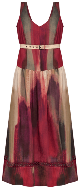 DKNY ★【ドレス】Abstract Print Midi Dress 軽やかな着心地 Donna Karan New York Women's Square-Neck Abstract Midi Dress