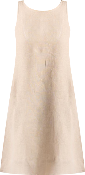 Women's Hemp Short Dress with Back Embroidered Lace Detail