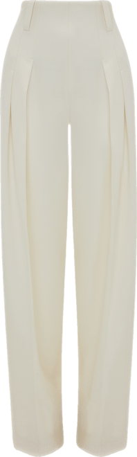 High Waisted Cinched Trouser In Ivory