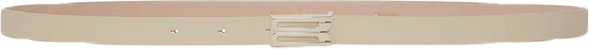 Tonal Micro Frame Belt In Ivory Smooth Leather