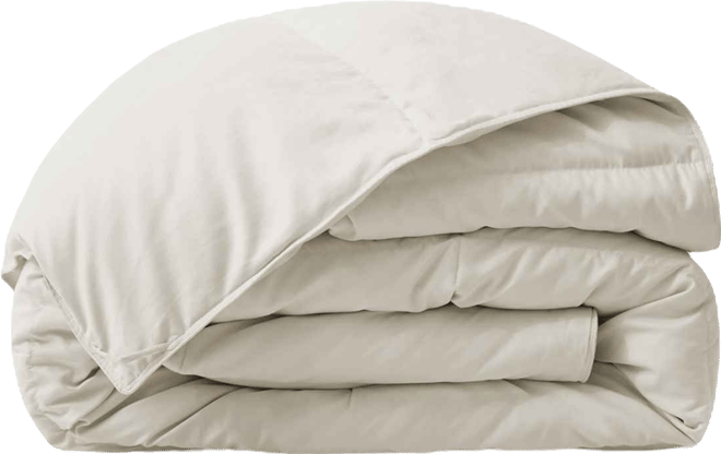 Heavyweight Goose Down Fiber Comforter, Full/Queen