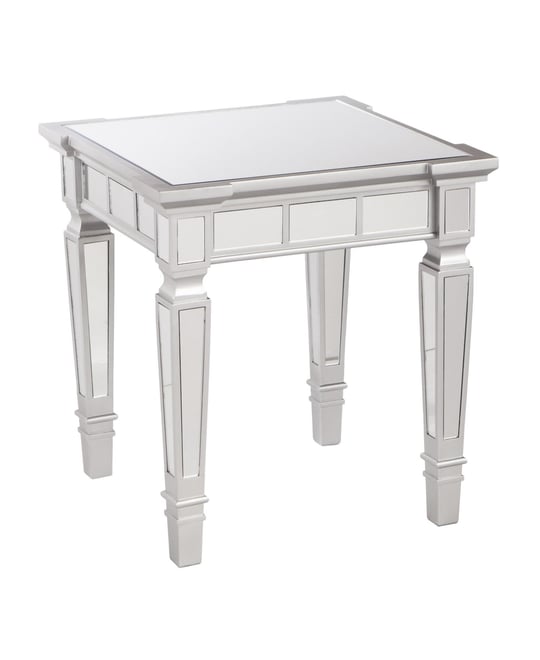 Glass Square End Table for Living Room or Bedroom Accent