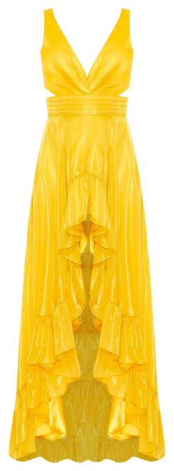 MAC DUGGAL フリル ガウンドレス Cut Out & High-Low Ruffle Mac Duggal Women's Ieena Cut Out High Low Ruffle Gown - Macy's