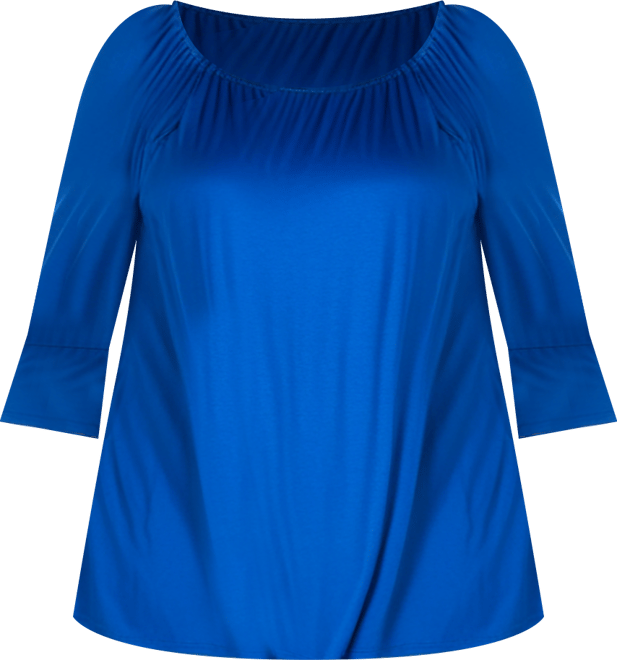 Plus Size Bell Sleeve Loose Fit Tunic Top