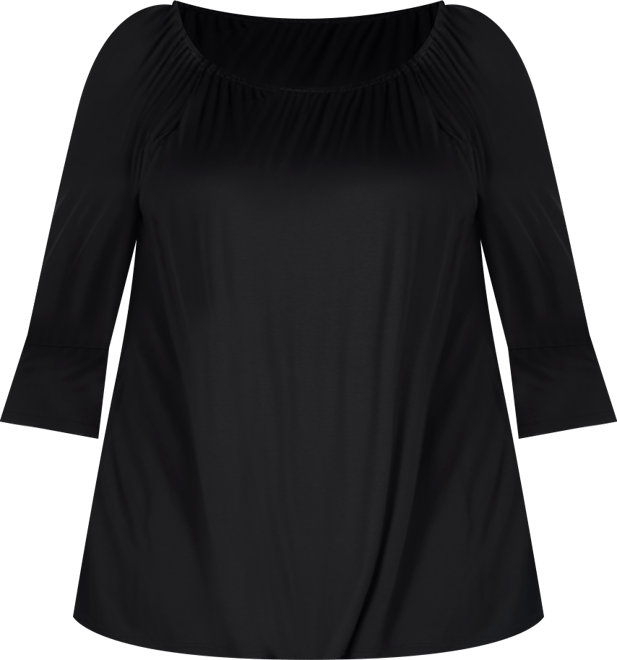 Plus Size Bell Sleeve Loose Fit Tunic Top