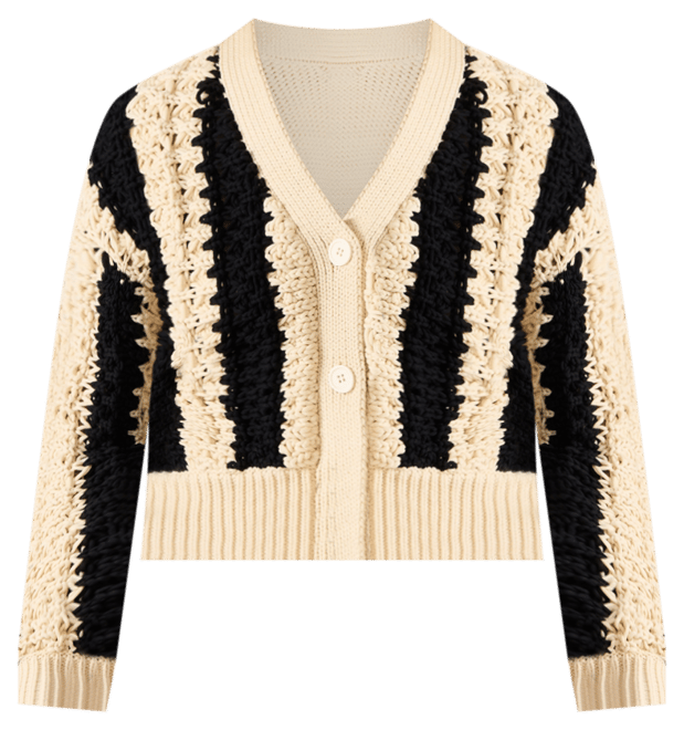 Women's Lucas Striped Knit Button-Front Cardigan