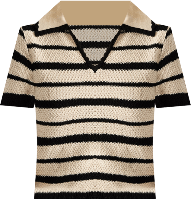 Women's Striped Short-Sleeve Sweater