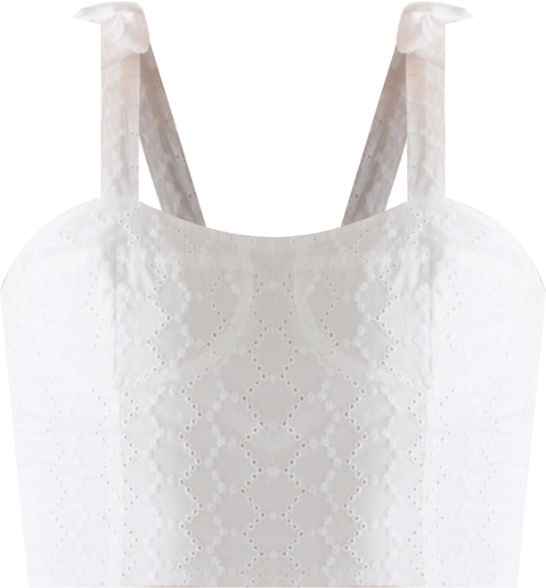 Women's Embroidered Tie-Shoulder Top