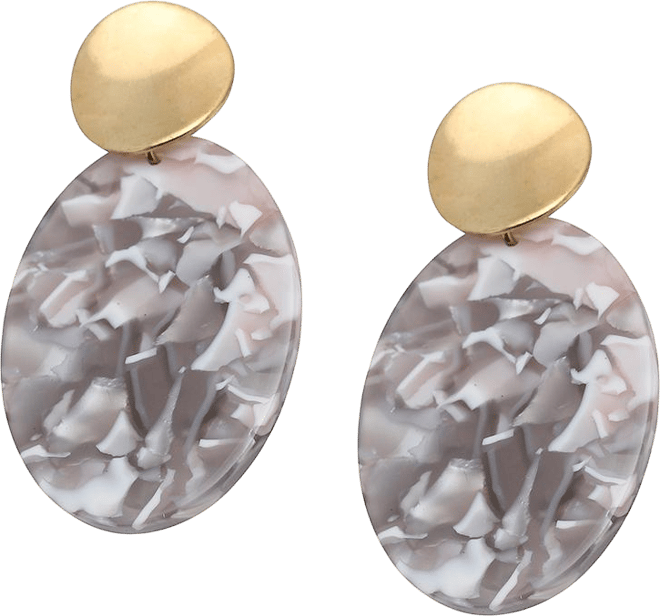 Women's Red Marble Drop Earrings