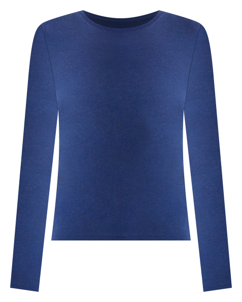 Lorelai Long Sleeve Babywool Top in Neptune Blue