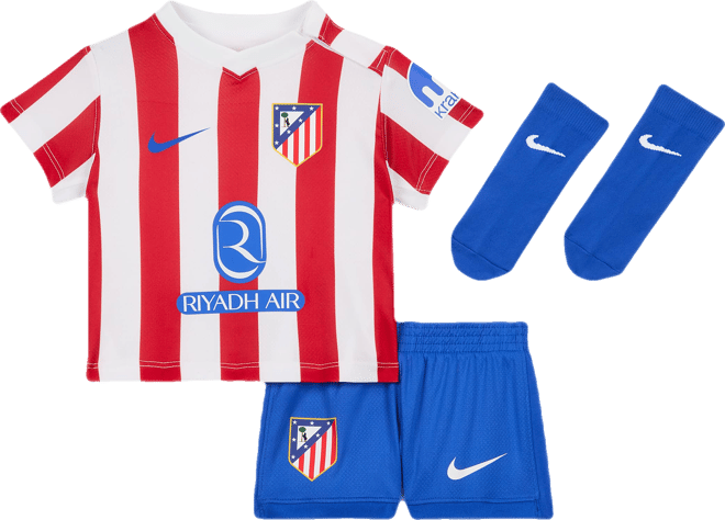 Atlético Madrid 2025/26 Stadium Home Baby/Toddler Nike Football Replica 3-Piece Kit