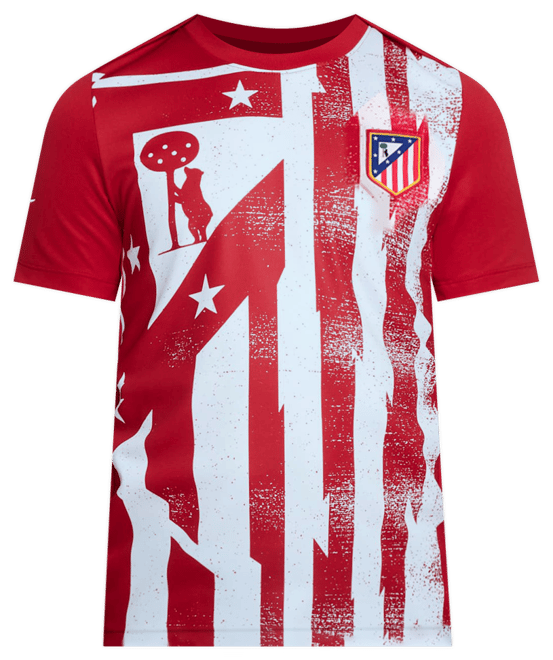 Club Atlético de Madrid Pro Home Kortærmet Nike Dri-FIT-opvarmningstrøje til fodbold til mænd