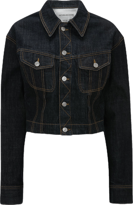 Cropped Denim Jacket In Indigo Rinse