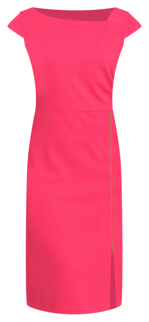 Petite Cap Sleeve Exposed Zipper Dress