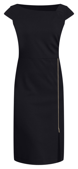 Petite Cap Sleeve Exposed Zipper Dress