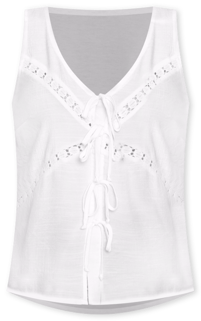 Petite Sleeveless V Neck Blouse