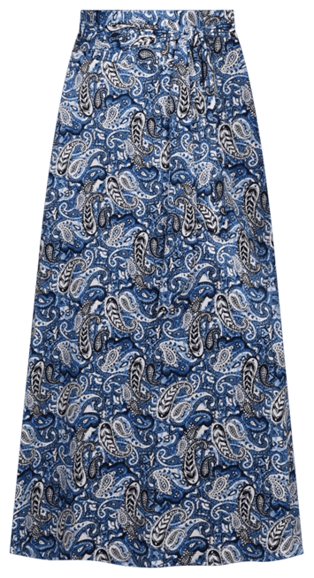 Petite Maxi Skirt with Sash Waist Tie