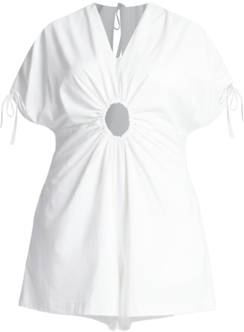 Women's Plus Size Poplin Romper