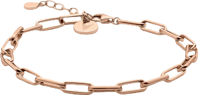 Men's Chain Link Bracelet – 14K Rose Gold Plated Stainless Steel