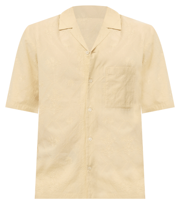 Men's Embroidered Bowling Collar Shirt