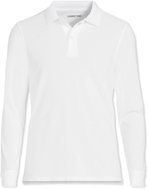 Men's School Uniform Long Sleeve Mesh Polo Shirt