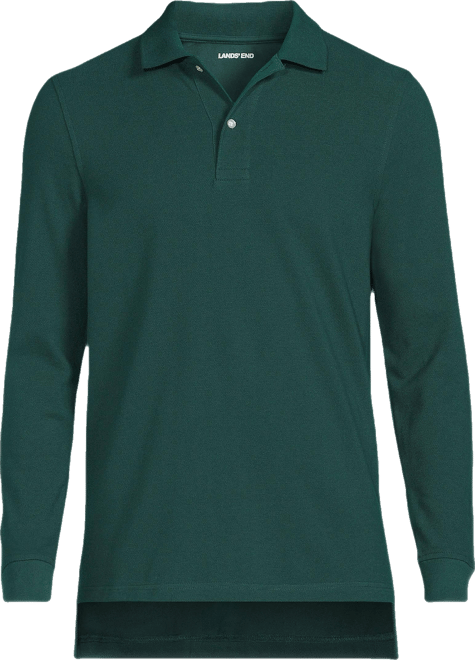 Men's School Uniform Long Sleeve Mesh Polo Shirt
