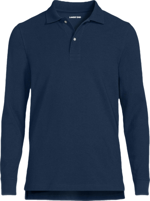 Men's School Uniform Long Sleeve Mesh Polo Shirt