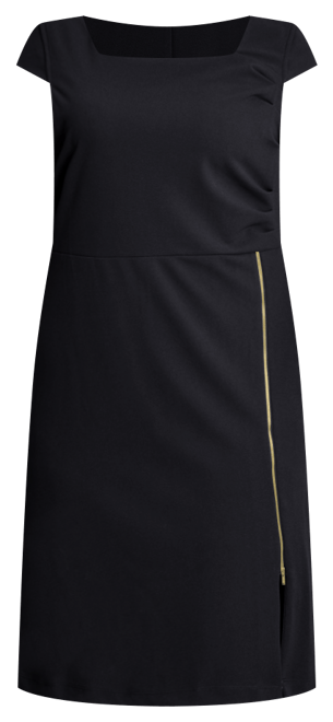 Plus Size Cap Sleeve Exposed Zipper Dress