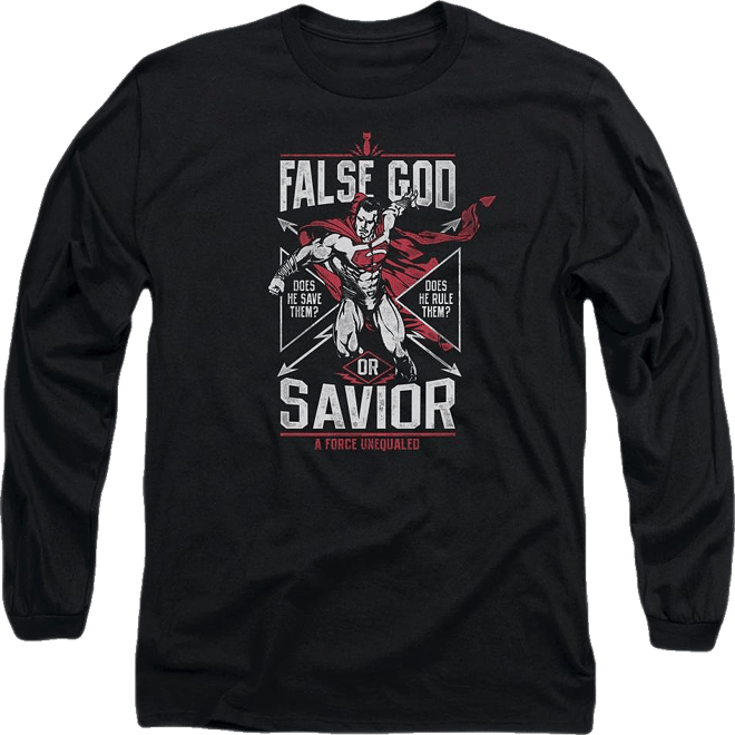 Men's False God Or Savior Long Sleeve Adult Tee / T-Shirt