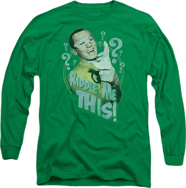 Classic Tv Mens Riddle Me This Long Sleeve Adult Tee / T-Shirt