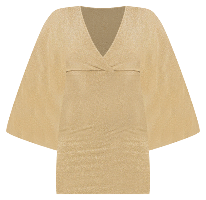 Women's Plunge Neck Drama Cape Dress