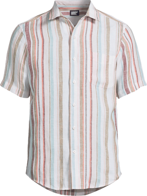 Men's Traditional Fit Short Sleeve Linen Shirt