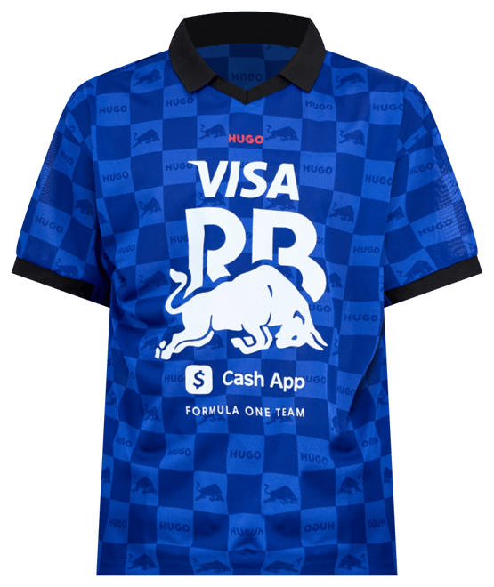 Hugo by  Men's Fanwear Oversized Short Sleeve Open-Collar Check Logo Graphic Polo Shirt