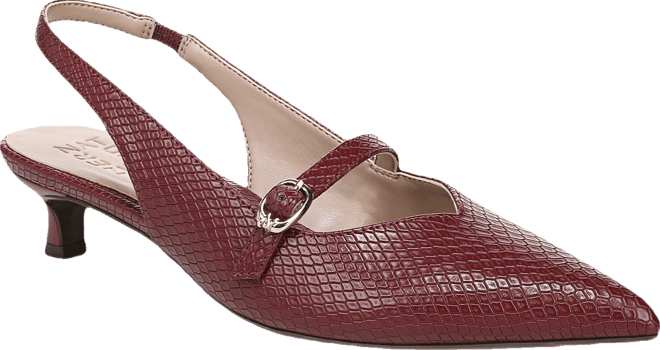 Women's Grayson Pointed Toe Kitten Heel Slingback Pumps