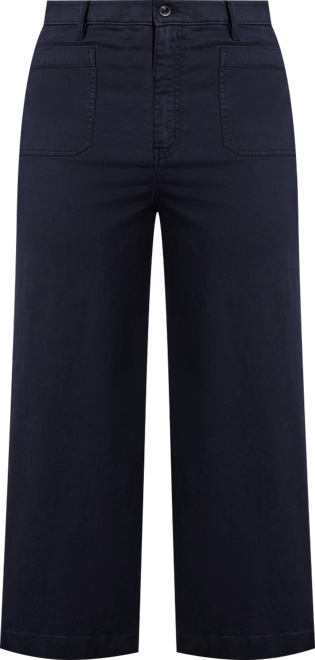 Plus Size Stretch Chino Wide-Leg Cropped Pants