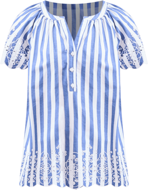 売れ筋商品|||スタイルアンドコー カットソー トップス レディース Women's Cotton Eyelet Flutter-Sleeve Top, Exclusively at Macy's Bold Stripe Blue Style & Co Women's Cotton Eyelet Flutter-Sleeve Top