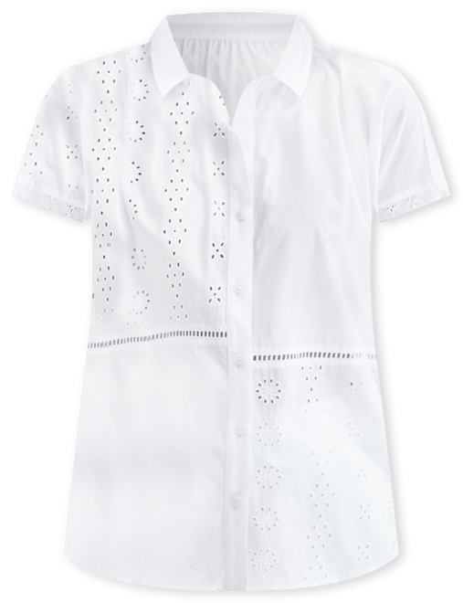 売れ筋商品|||スタイルアンドコー カットソー トップス レディース Women's Cotton Eyelet Button-Front Camp Shirt, Exclusively at Macy's Industrial Blue Style & Co Women's Cotton Eyelet Button-Front Camp Shirt