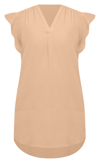 Women's V Neck Cap Sleeve Knee Length Pocket Dress