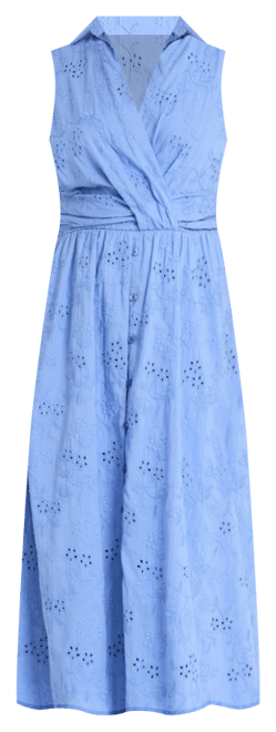 Women's Cotton Eyelet V-Neck Shirtdress