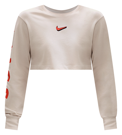 Nike Sportswear Women's Oversized Long-Sleeve Cropped Graphic T-Shirt