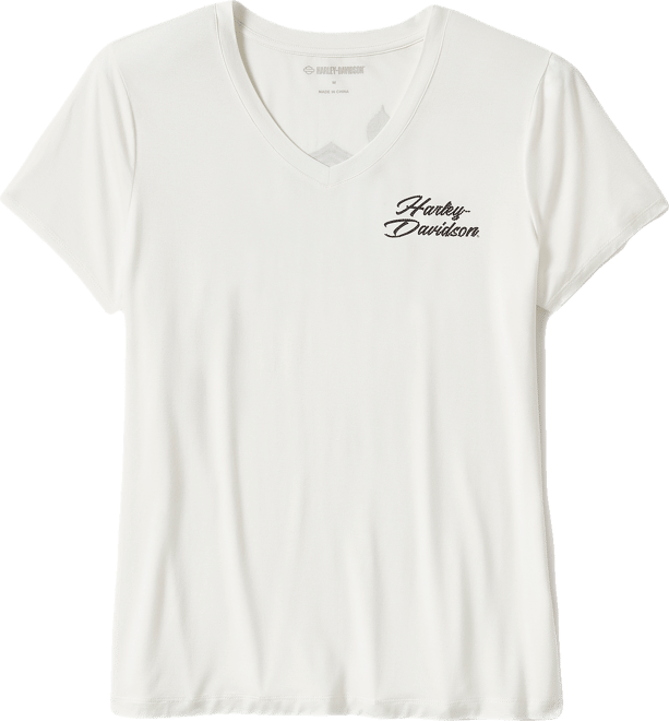 Women's Rose & Thorn Bling V Neck Tee