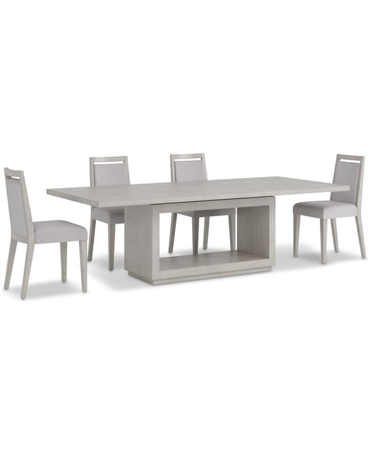Tivie 5-Pc. Dining Set (Rectangular Table & 4 Wood Dining Chairs)