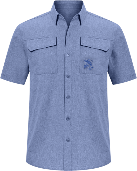 Men's Short Sleeve Heathered Fishing Shirt