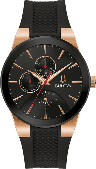 Men's Chronograph Modern Millennia Black Silicone Strap Watch 41mm